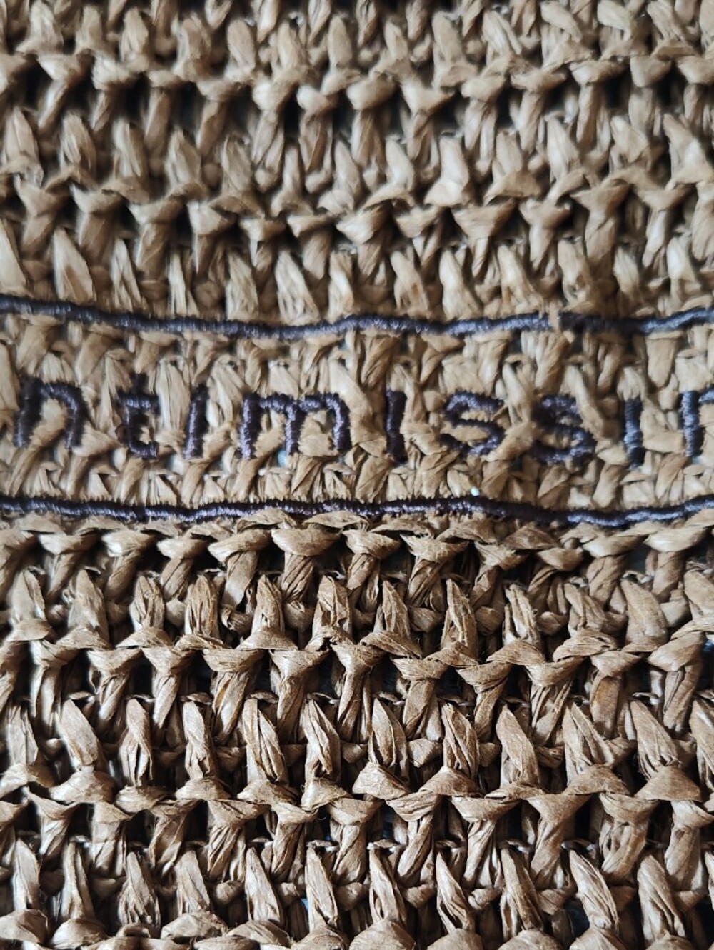 INTIMISSIMI Brown Raffia Woven Large Beach Tote Bag Adjustable Strap - Picture 3 of 7